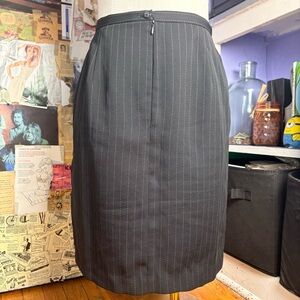 Vintage Black Pinstripe Pencil Skirt